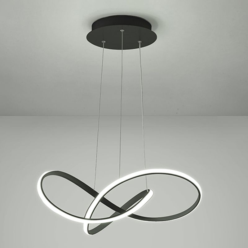 1-Light Metal Linear Chandelier Modern Hanging Pendant Light Fixture