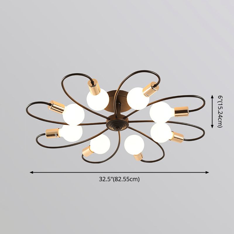 Sphärischer Opalglas-Unterputz-Deckenleuchter im modernen Stil mit mehreren Lichtern