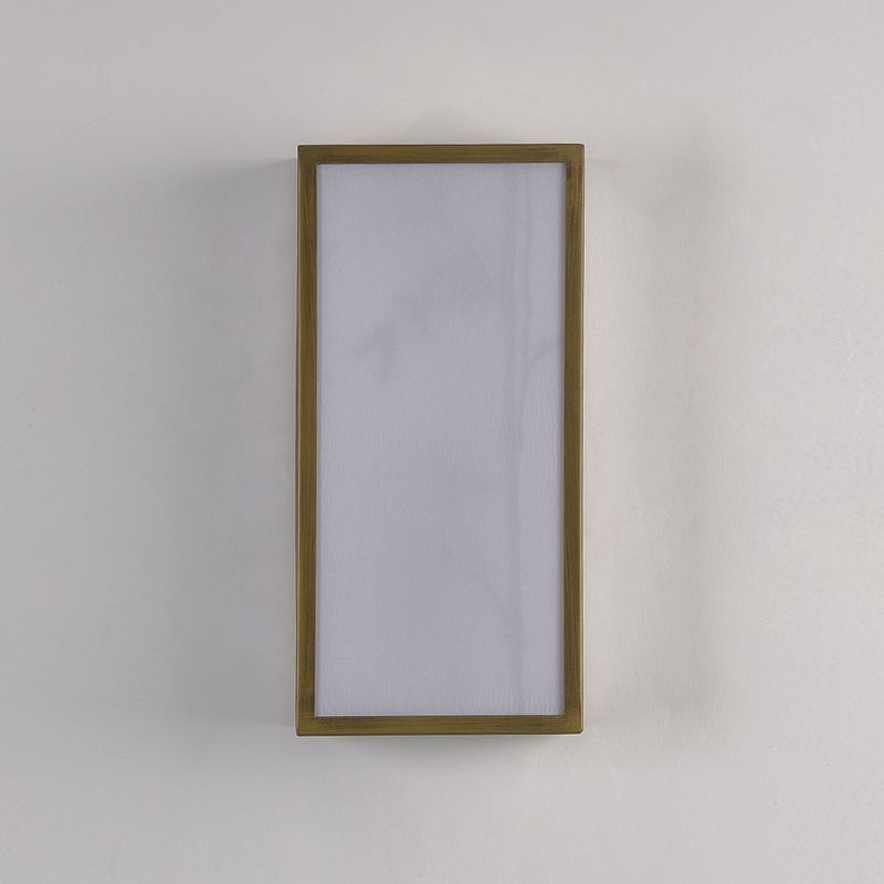 Modern Metal Wall Light Brown Cuboid 14.5" Wide Wall Sconce for Living Room