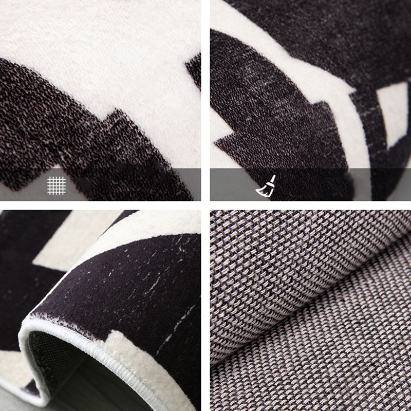 Stylish Geometric Print Rug Modern Polyester Area Rug Stain Resistant Carpet for Home Decor