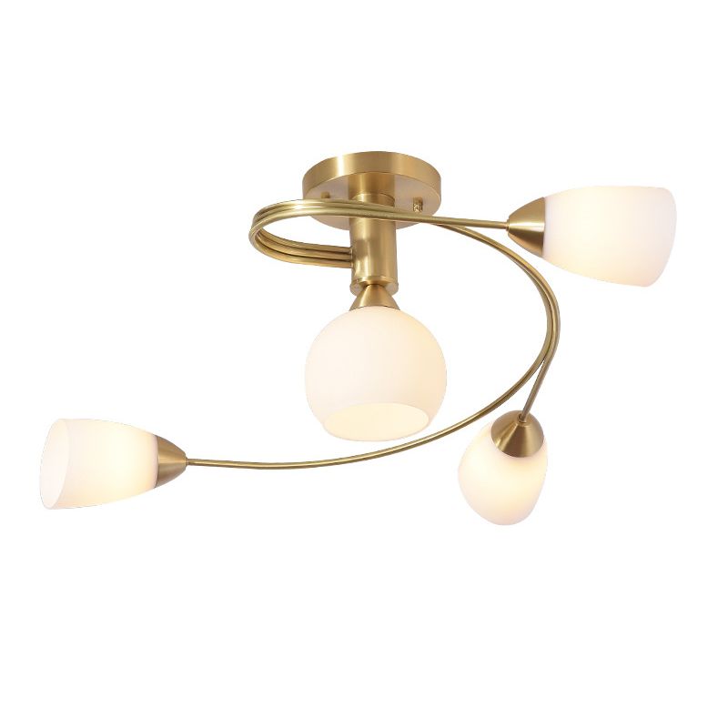 Metal Geometric Flush Mount Lights Contemporary Style 4/6 Lights Flush Ceiling Lights
