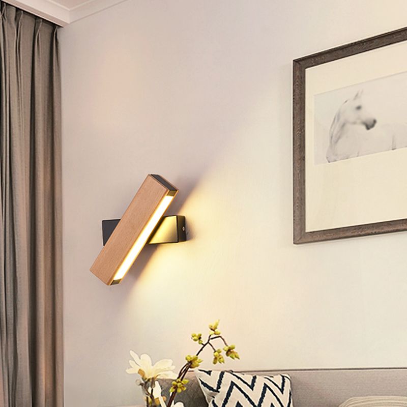 Luz de pared de estilo de estilo moderno forma de madera de madera de mono de pared de 1 luces