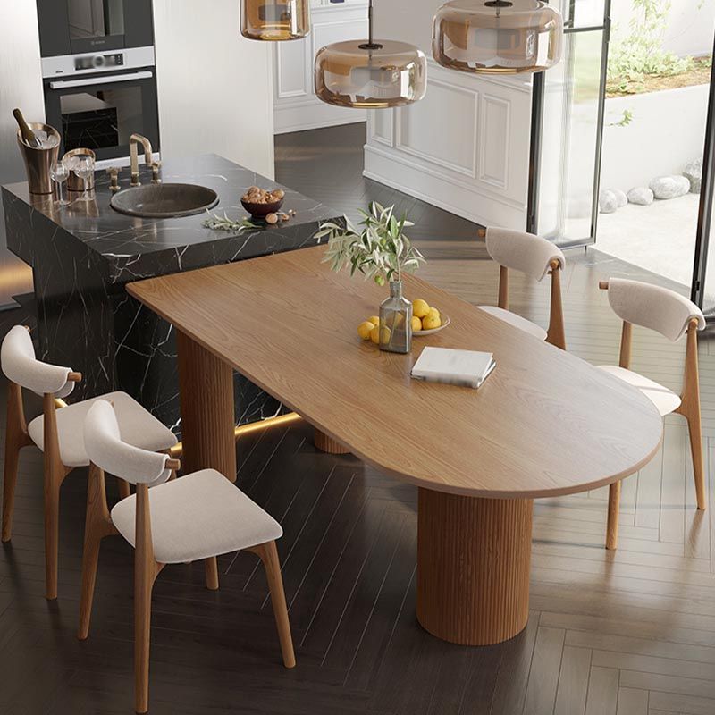 Free Form Solid Wood Dining Table for Restaurant Modern Wood Table with 3 Legs