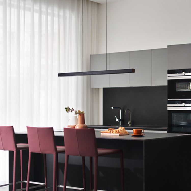 Lámpara de suspensión de restaurante de 1 luces de estilo de isla rectángulo con sombra acrílica