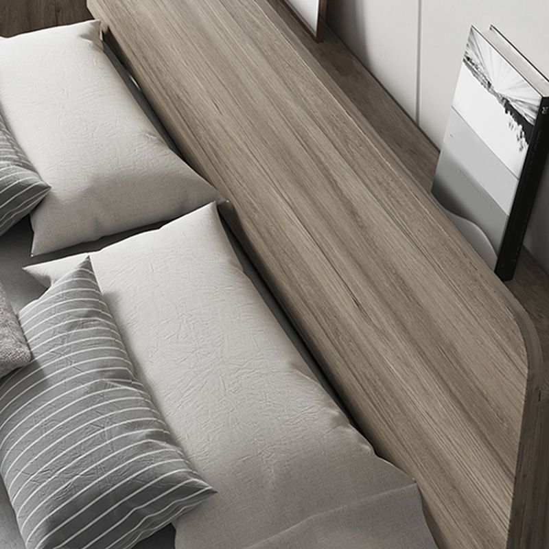 Modern Solid Wood Headboard Standard Bed Mattress Included Bed Frame with Custom Legs