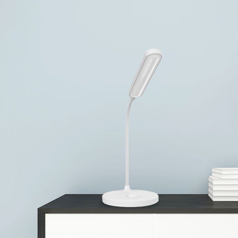Witte langwerpige schaduw led bureaulamp modern eenvoudig verstelbaar tafellicht voor bedstudieruimte