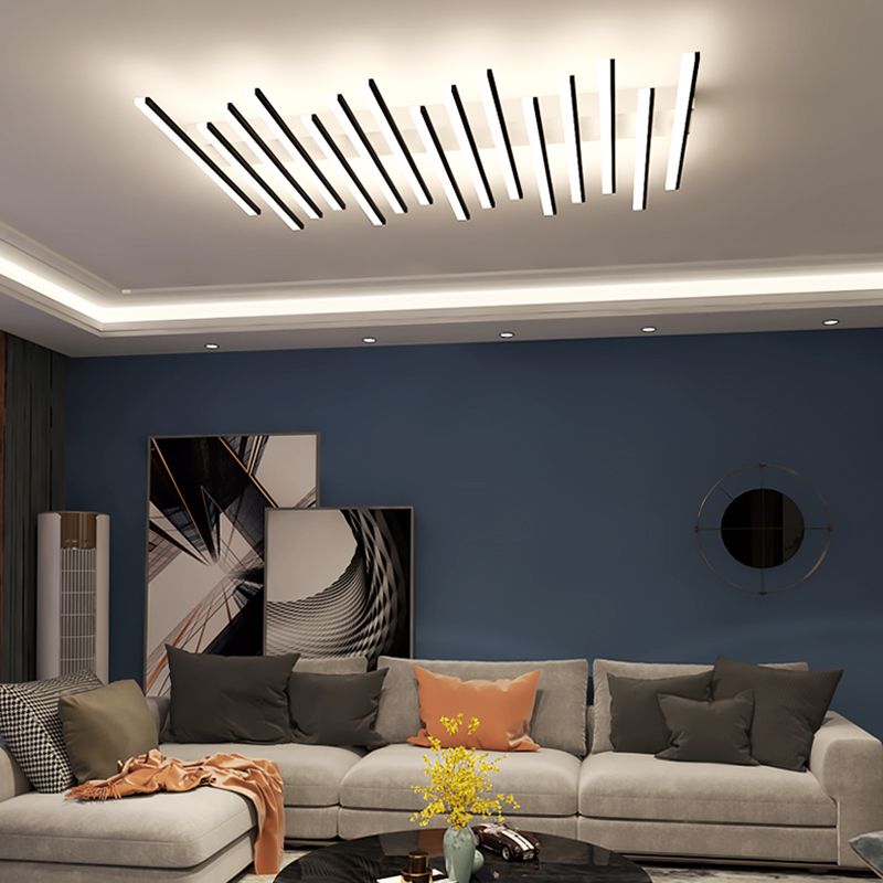 Modern Style Strips Flush Ceiling Light Multi Lights Metal Flush Mount Ceiling Light Fixture