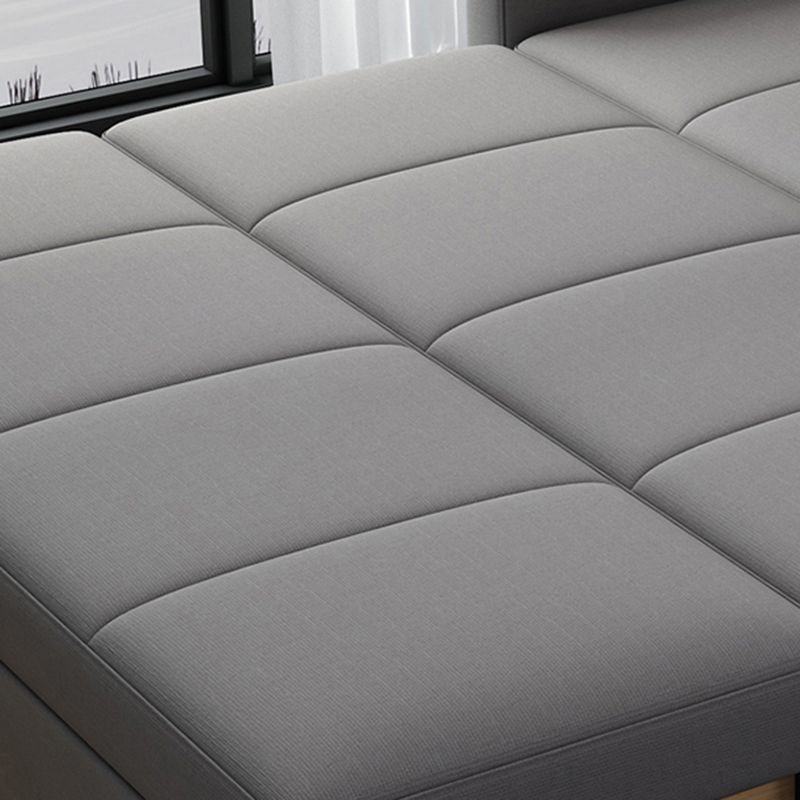 Contemporary Square Arm Cotton Blend Couch Bed with Pillows in Grey