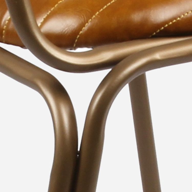 Industrial Leather Distressed Quilted Barstool Indoor Tall Stool with Rectangle Seat
