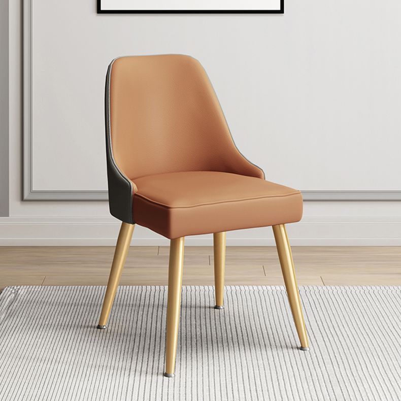 Scandinavian Upholstered Armless Dining Chairs Solid Back Chair