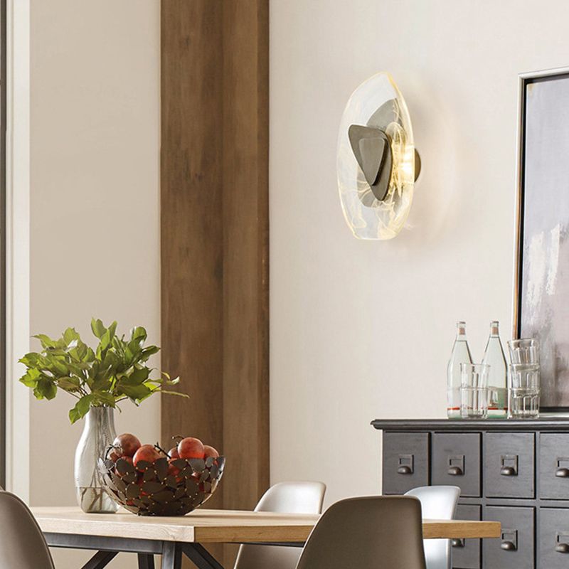 Glass Geometric Wall Mount Lamp Simple 1 Light Wall Mounted Light Fixture