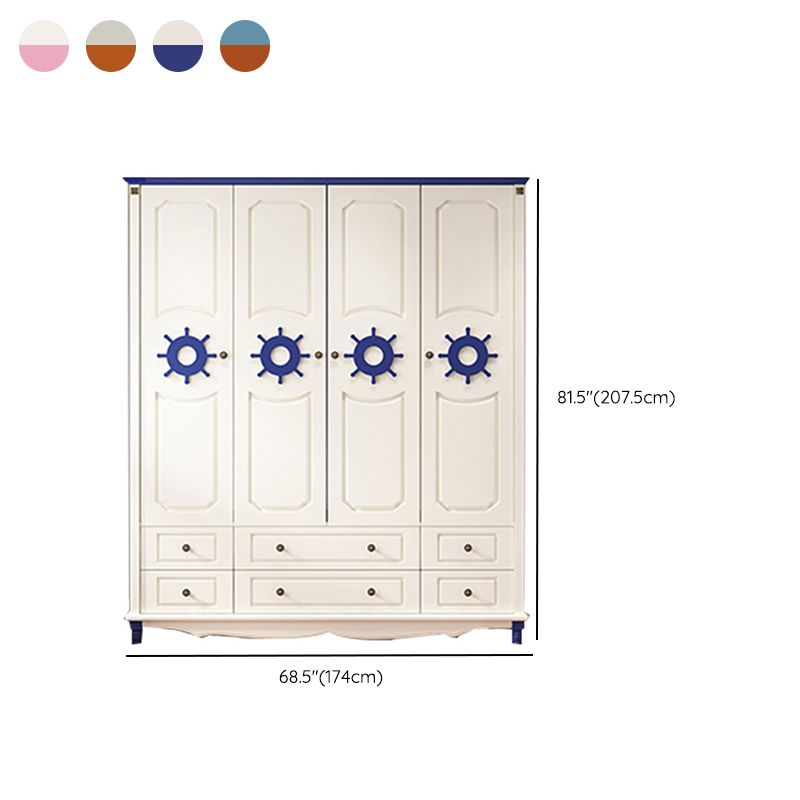 Rectangular Wardrobe Cabinet Nautical Style Home Wooden Wardrobe Closet