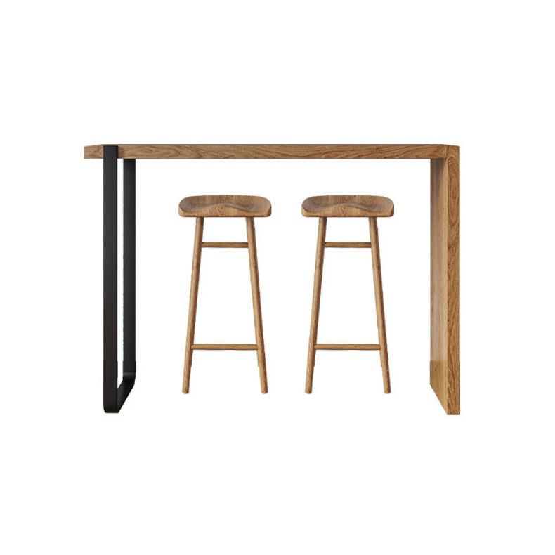 Contemporary Solid Wood Barstool Restaurant Bar Stool with Pedal