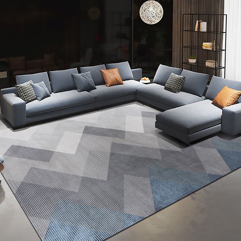 Formeller Deko-Teppich, bunt gestreift, bedruckter Innenteppich, Polyester, rutschfester, haustierfreundlicher Bereichsteppich