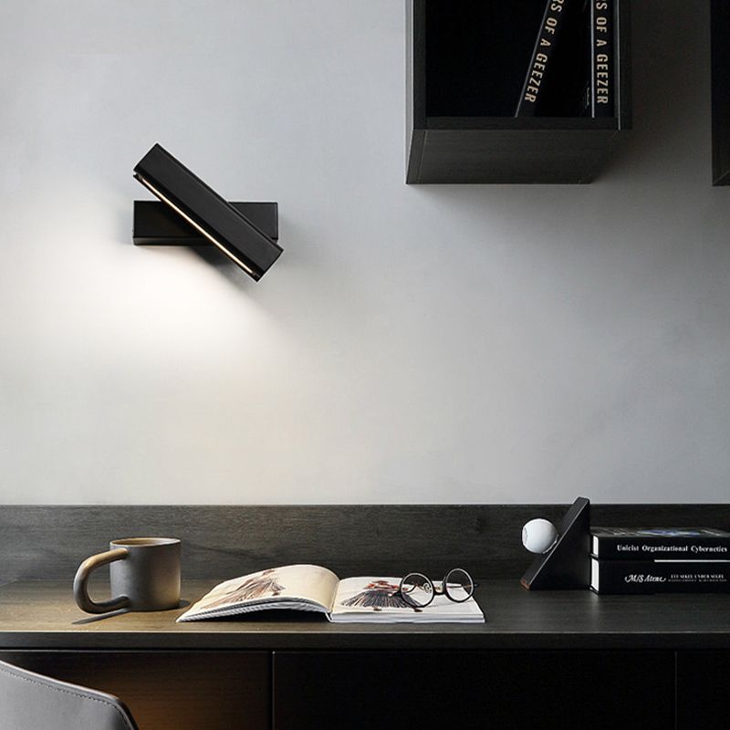 Modern Simple Aluminum Wall Light Rectangle Shape Rotatable Wall Lamp for Living Room