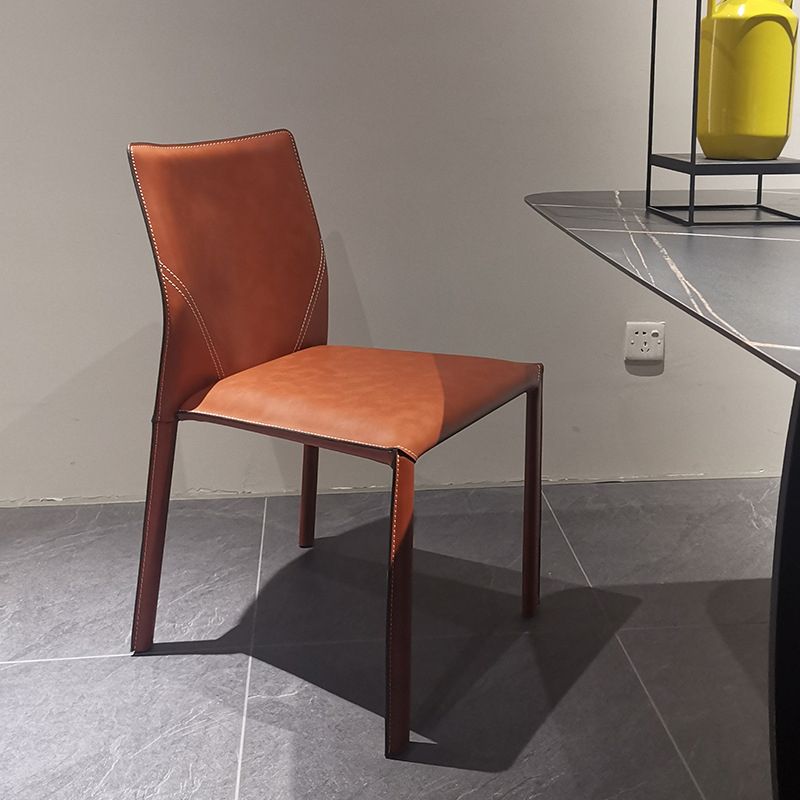 Upholstered Dining Chairs Faux Leather Chairs with Metal Base