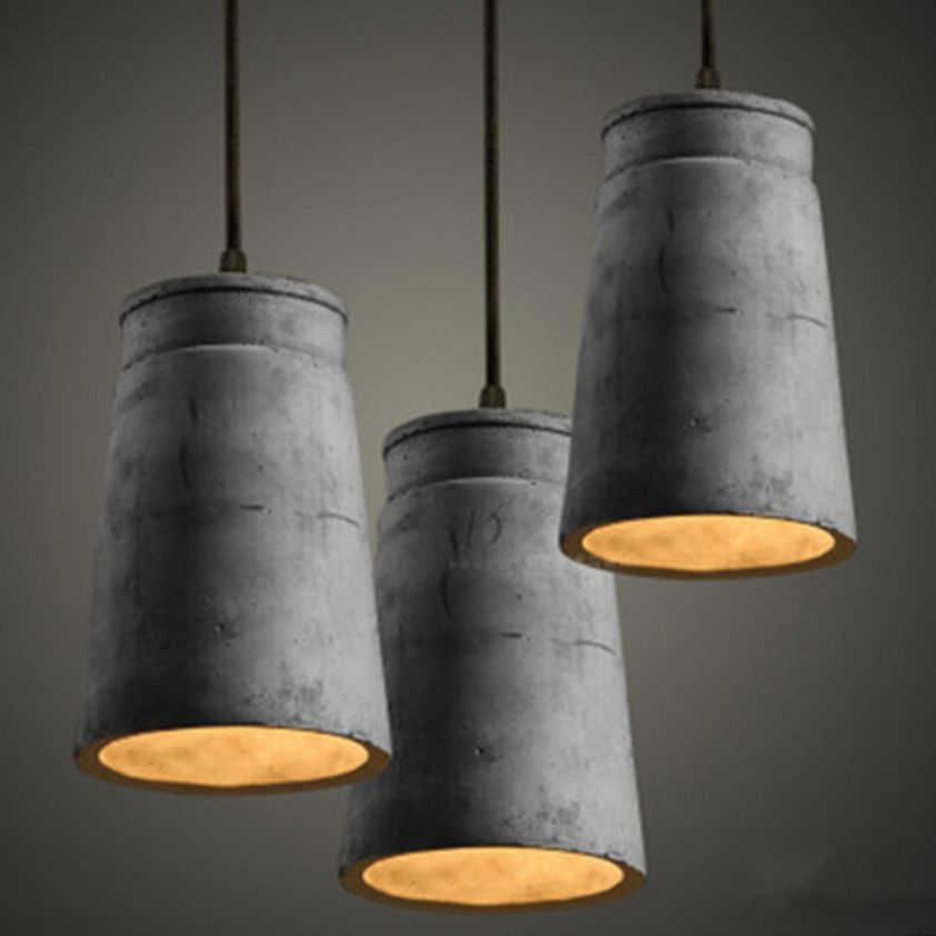 Grijze geometrische hanger lamp Minimalistisch 1-licht cementophanglicht voor eetkamer