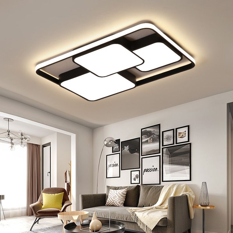 Zwart/witte rechthoekige inbouwplafondlamp, eigentijds acryl LED-inbouwlicht voor café