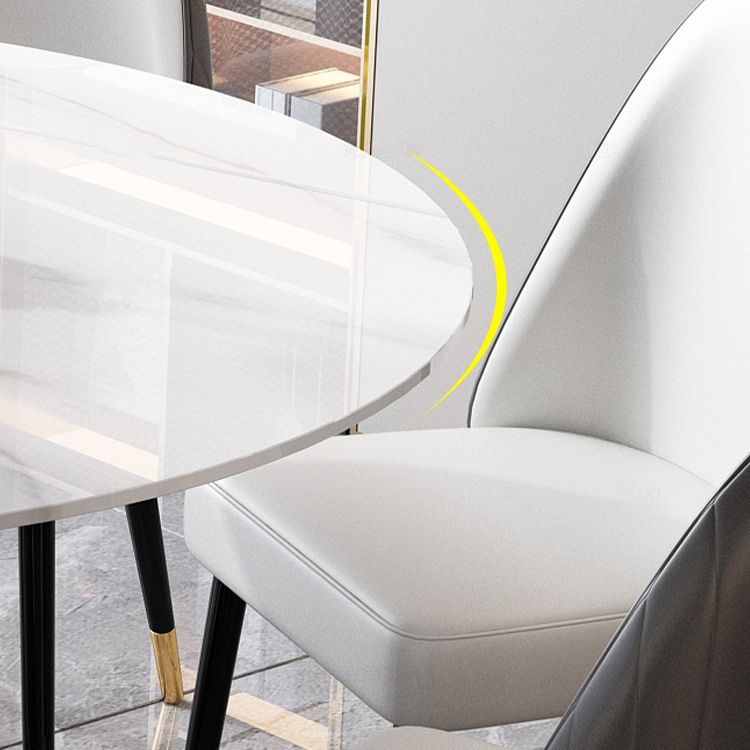 Modern Foldable Sintered Stone Dining Room Set with Black Base Dining Furniture for Home Use