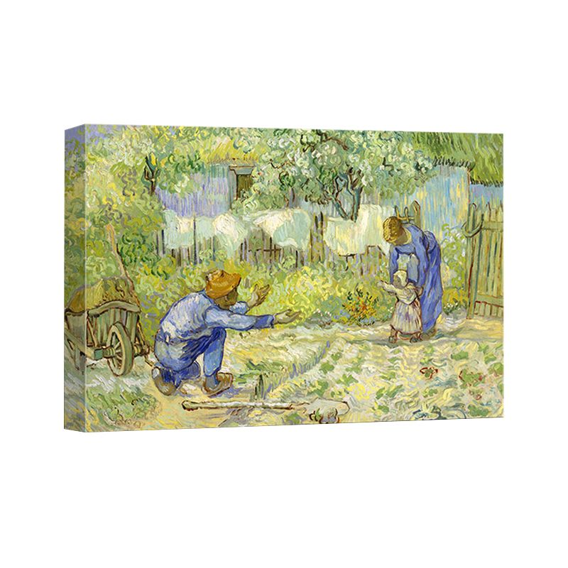 Green Country Painting First Steps after Millet Canvas Wall Art for Sitting Room