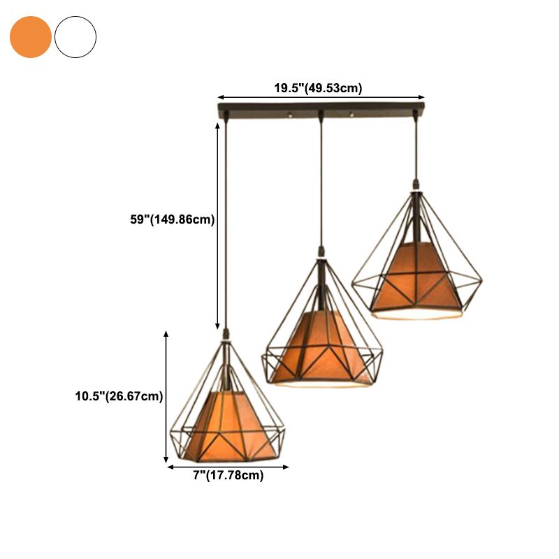 Geometric Shape Metal Island Pendant Lights Industrial Style Island Pendant