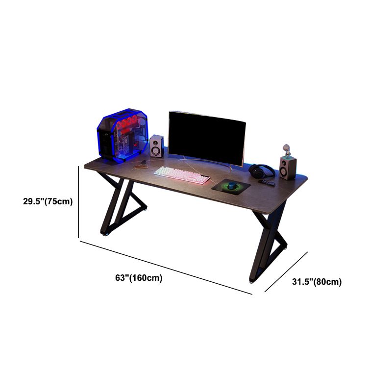 Modern & Contemporary Gaming Desk Rectangular Laptop Table Grey