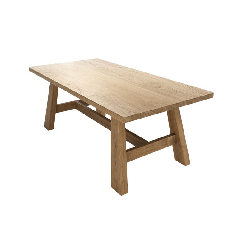 Contemporary Solid Wood Top Dining Table Sets with Trestle Base Dining Furniture for Home