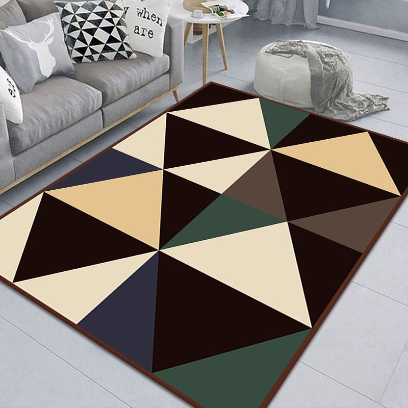 Modern Geometric Print Rug Washable Carpet Washable Polyester Indoor Rug for Living Room