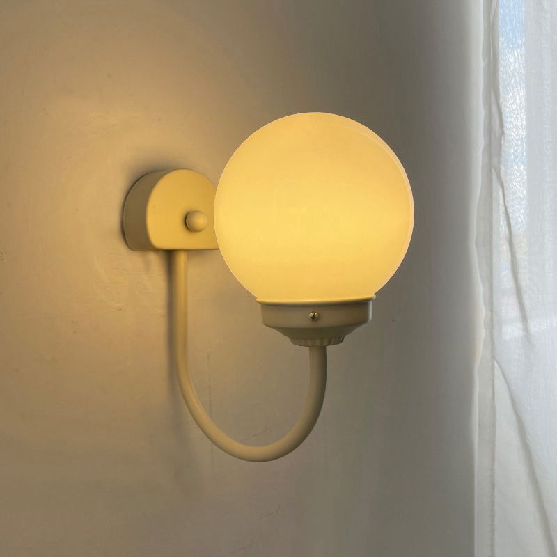 Global Sconce Light Fixture Contemporary Style Glass White Wall Mount Light Fixture