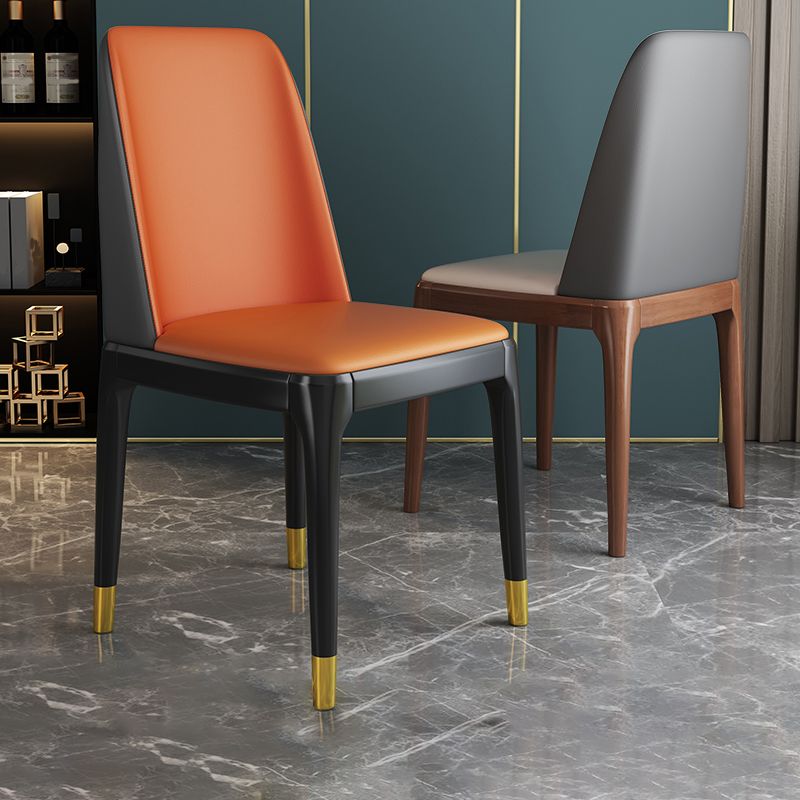 Silla de comedor de madera de estilo escandinavo Silla de comedor con respaldo sólido sin brazos