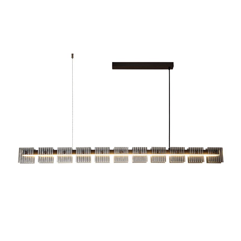 Modern LED Hanging Light Black Island Light Fixture for Dining Room