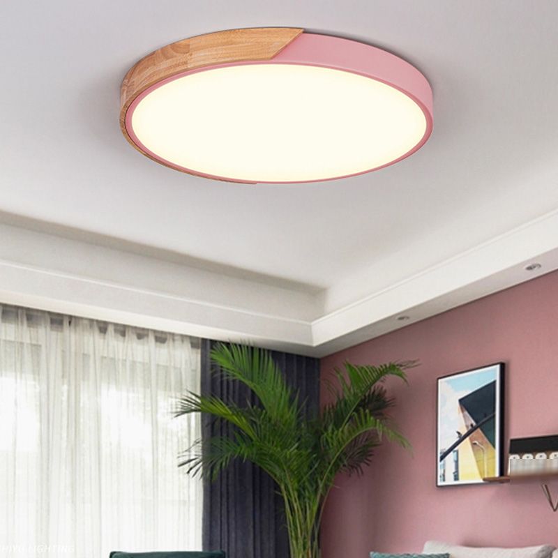 Macron LED Light Fixture Acrylic Colorful Ceiling Mount Light for Sitting Room