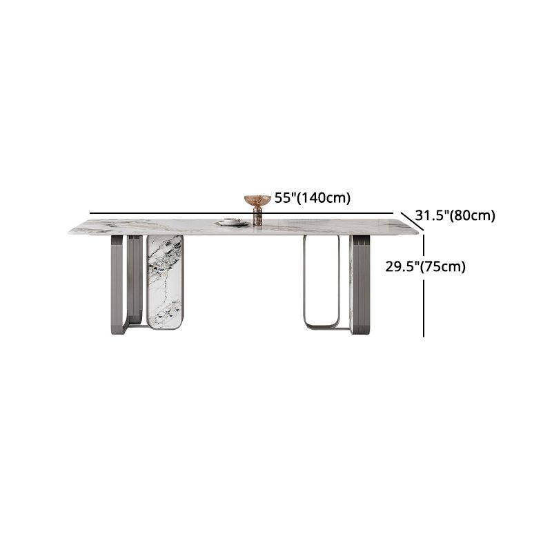 Nordic Sintered Stone Top Dining Set Rectangle 1/2/5/6/7 Pieces Dining Table with Chairs