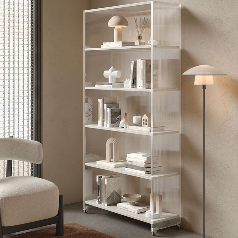Contemporary Closed Back Bookshelf Acrylic Bookcase for Home Office