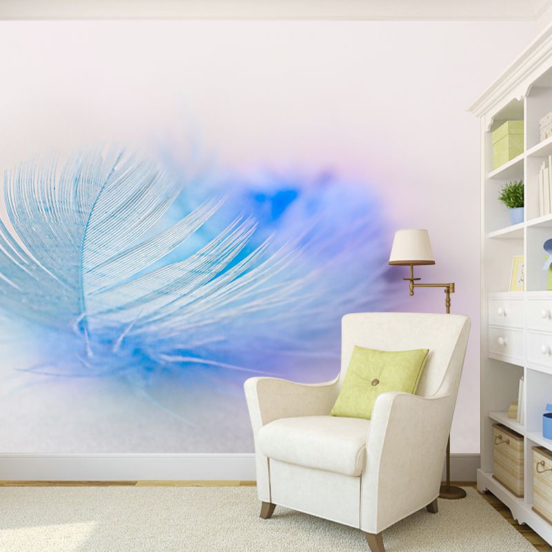 Feather Mural Wallpaper Minimalist Wall Covering for Sitting Room Decoration