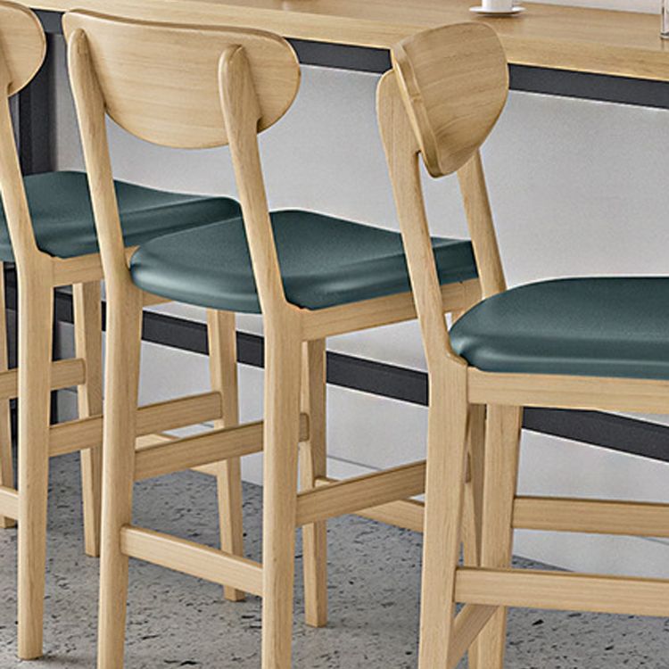 Contemporary Low Back Bar stool PU Leather Counter Bar Stool with 4 Legs