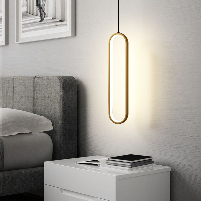 Modern Minimalist Style Oval Wall Mounted Light Fixture Metal 1 Light Wall Sconce Lighting for Bedroom