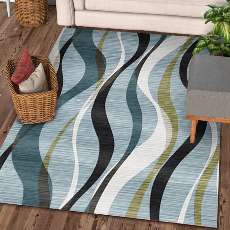 Trendy Asymmetric Geometry Design Rug Simple Contemporary Area Rug Polyester Non-Slip Backing Carpet for Living Room