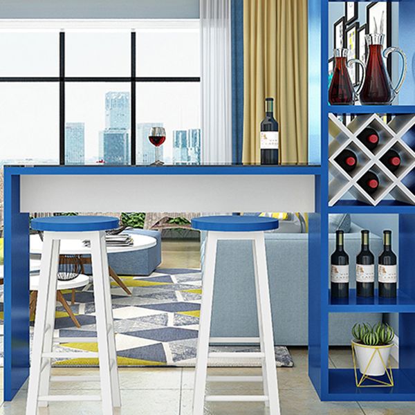 Manufactured Wood Bar Table with Storage Matte Finish Bistro Table for Small Places