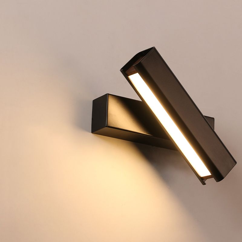 Aluminium LED Rotatable Wall Sconce in Modern Minimalist Style Wooden Wall Lamp for Bedroom