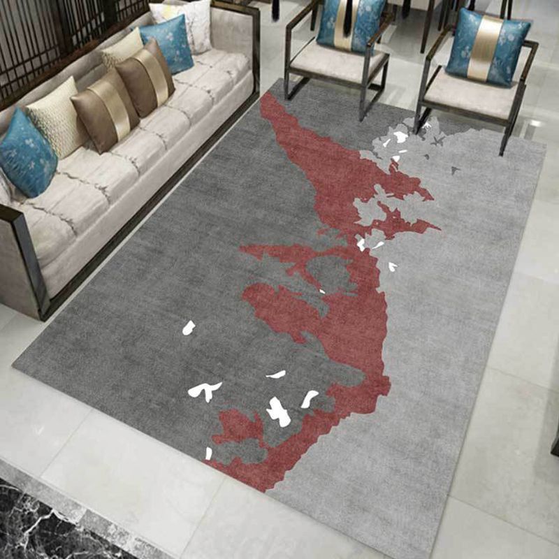 Black Modern Rug Polyester Graphic Indoor Rug Washable Area Rug for Home Decoration