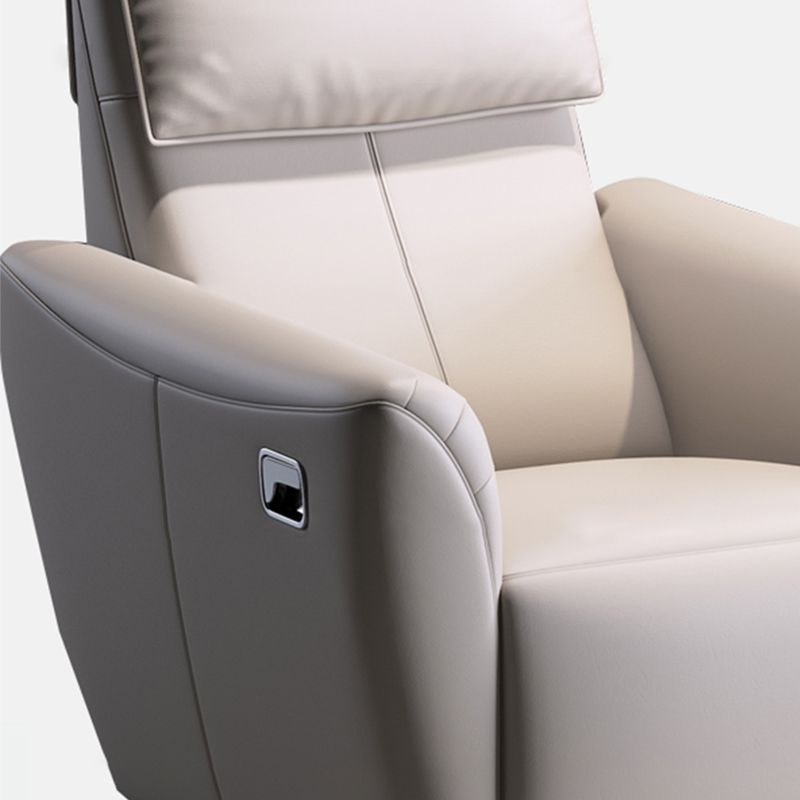 Genuine Leather Convertible Chair 33.46" L x 39.37" W x 40.15" H Swivel Chair