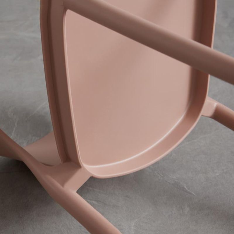 Contemporary Plastic Low Back Counter Stool Plastic Furniture in Matte Finish for Indoor