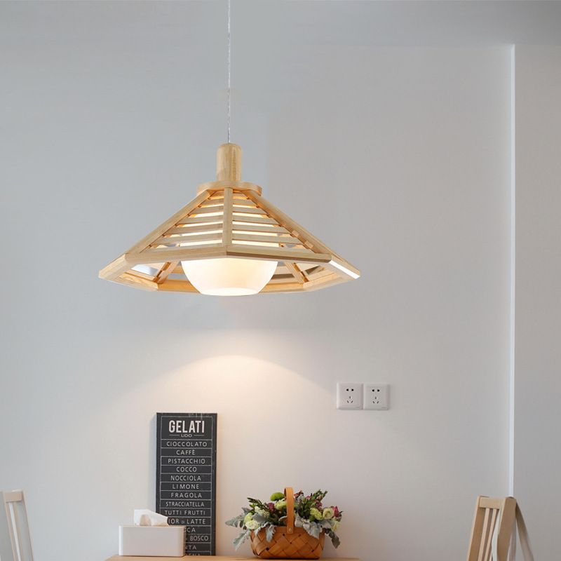 Un cône de tête pendentif en bois moderne chambre à coucher léger salon salle à manger pendentif