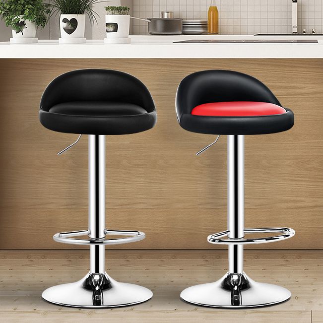 Taburete giratorio ajustable moderno, taburete de bar de acero para dormitorio con cojín