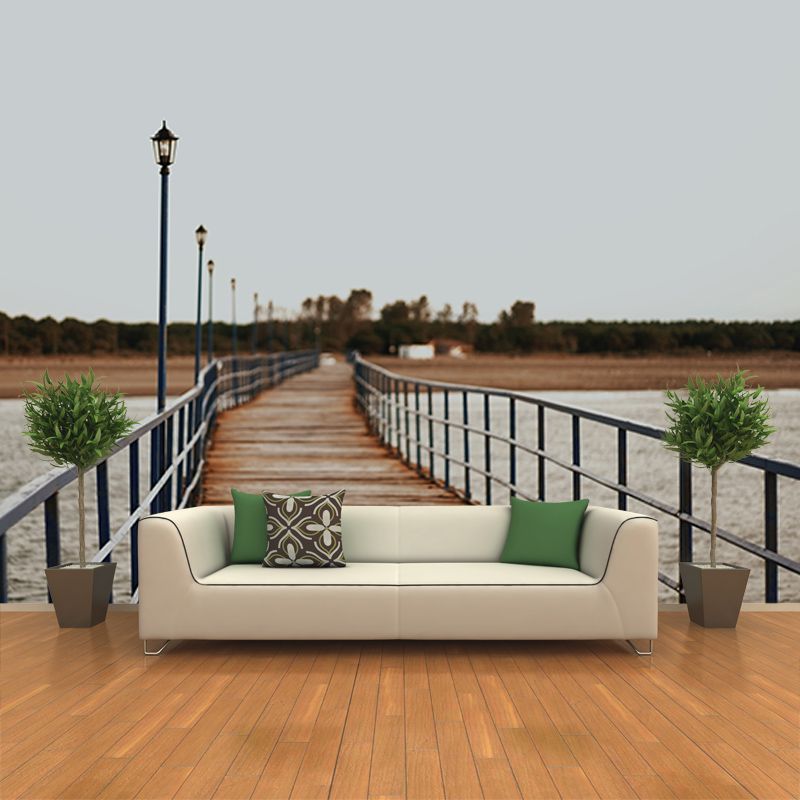 Wooden Bridge Mildew Resistant Wallpaper Photography Sleeping Room Wall Mural