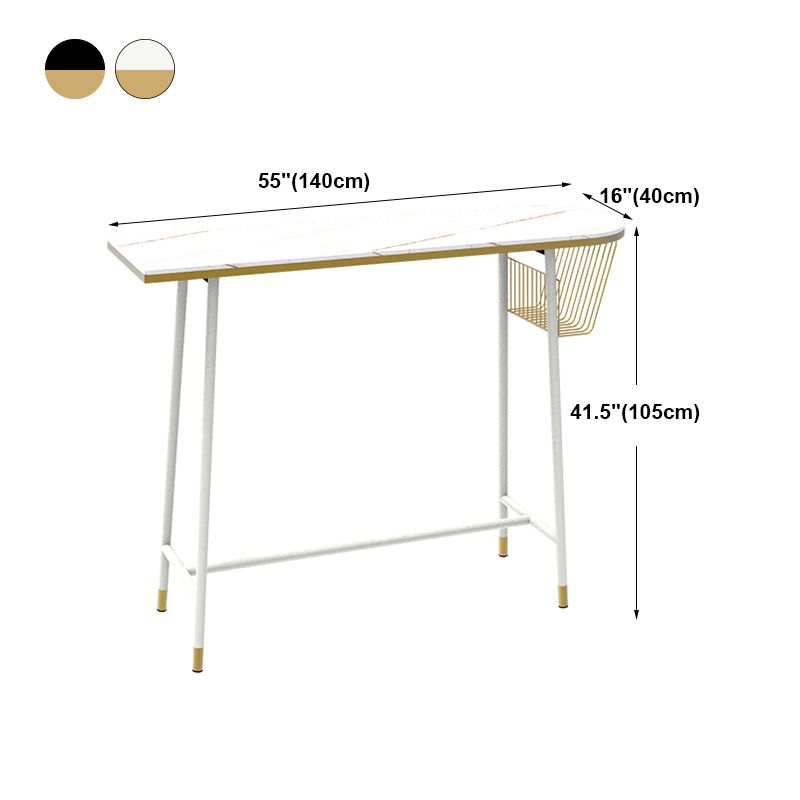 Glam Marble Counter Table with Specialty Table Top Trestle Table - 42" H