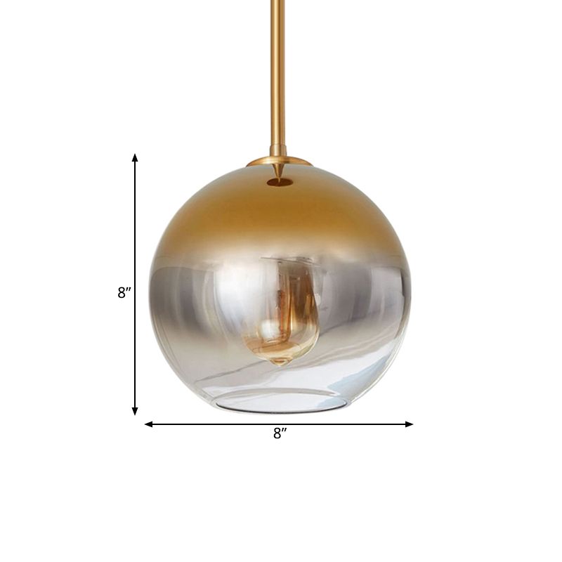 8 "/10"/12 "W -Globus Anhänger Beleuchtung Nordisches Glas 1 Leichtes Splitter/gold hängendes Licht
