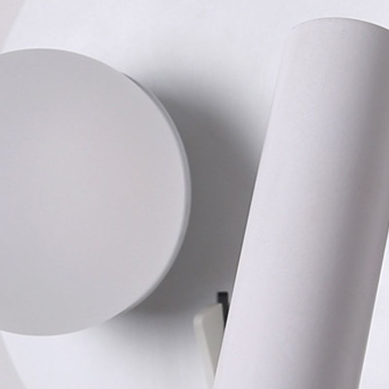 2-Lights Modern Metal Wall Light Round 6" Wide Reading Wall Sconce for Bedroom