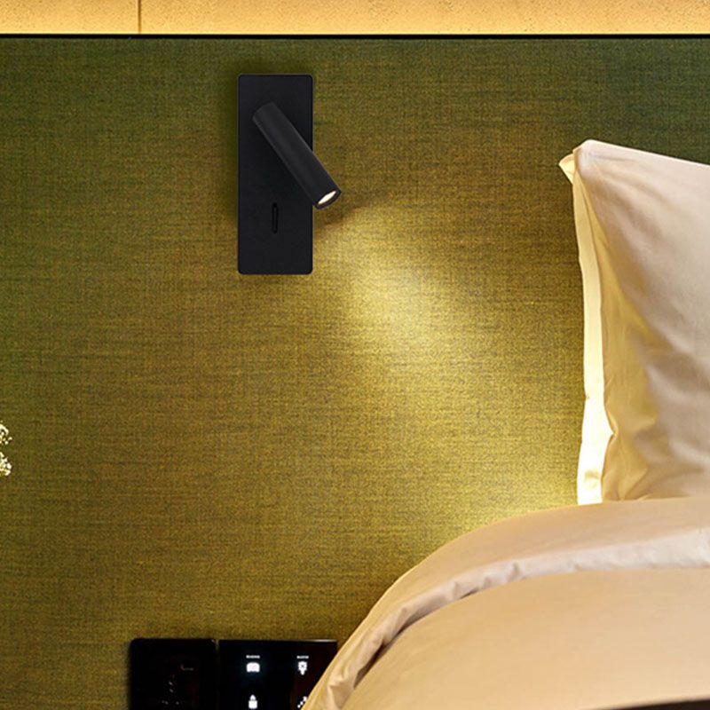 Moderne kreative LED -Wandleuchten Eisen rechteckige Lesewandlampe mit Aluminiumschatten